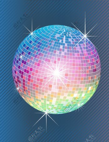 disco幻彩水晶球矢量图