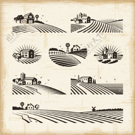 农场标签图形素材图片