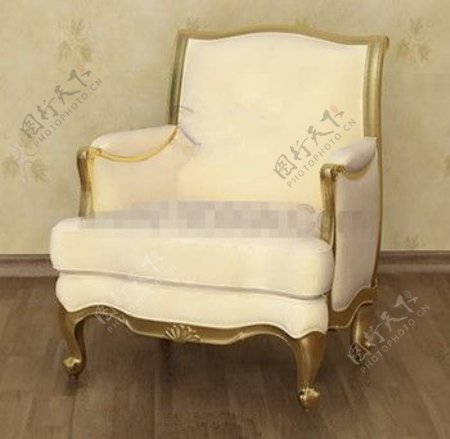 淡黄色的精致的沙发椅