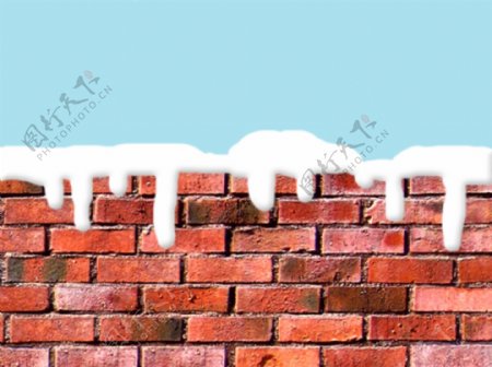 雪墙雪堆砖墙