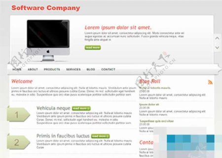 简单灰色的电脑公司博客网页模板