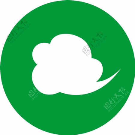绿色背景云朵图标