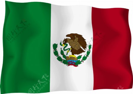 墨西哥独立日飘扬的五星红旗矢量