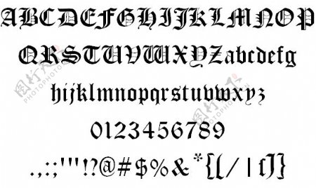 修道院的黑色字体
