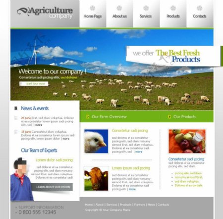 农产品网站psd模板