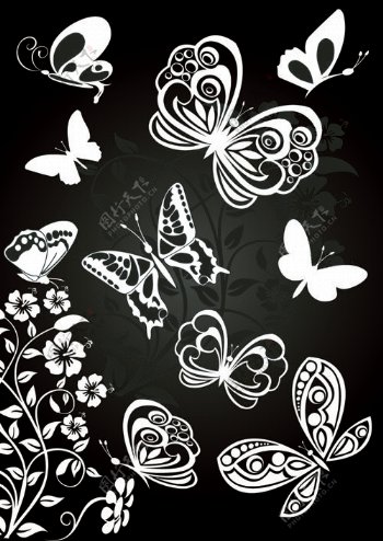 各种各样的蝴蝶剪贴画矢量素材02