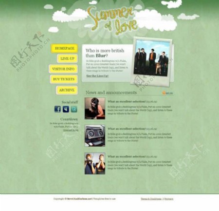 绿色网站模版内页