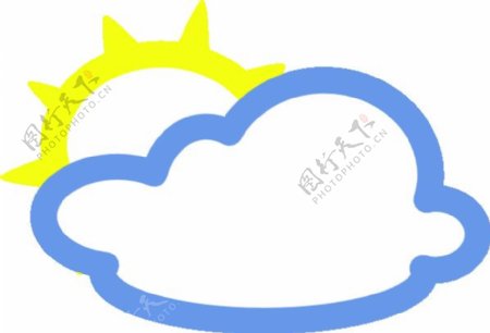 云彩和太阳光的天气符号剪贴画