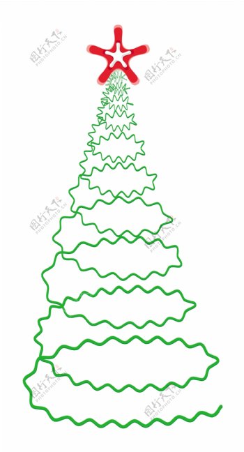 涂鸦设计螺旋圣诞树
