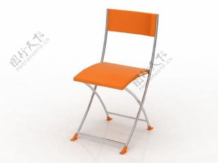 橘色休闲座椅3d模型