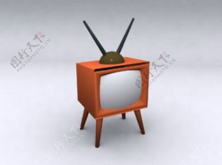 老式电视的3D模型