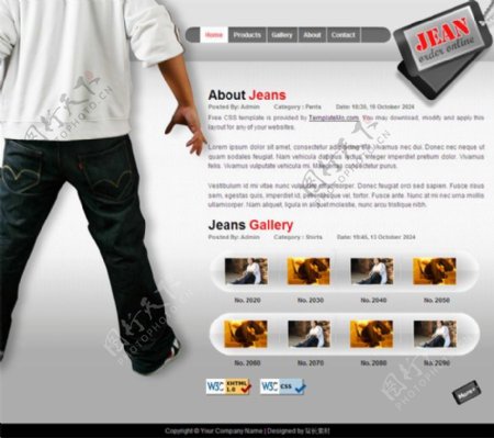 牛仔裤画廊CSS网页模板