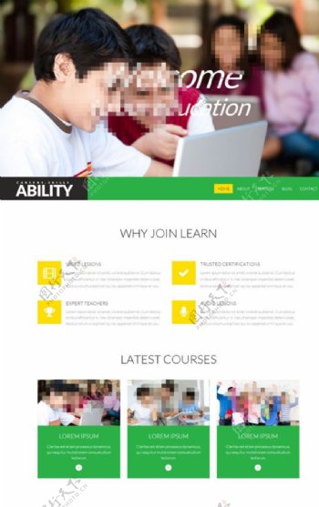 学校教育机构网页模板图片