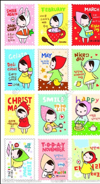 韩国卡通可爱小红帽图片