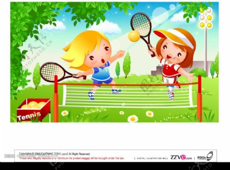 儿童网球运动图片