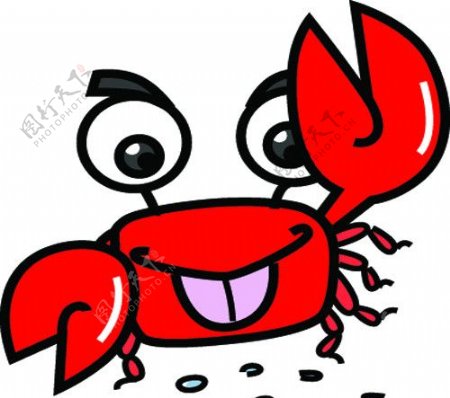 AI卡通动物集锦失量生物世界海洋生物螃蟹卡通图片