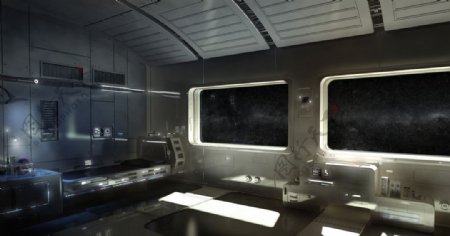 科幻未来太空生活舱图片
