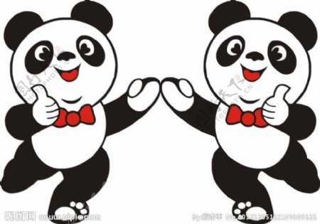 卡通可爱欢乐熊猫矢量图片