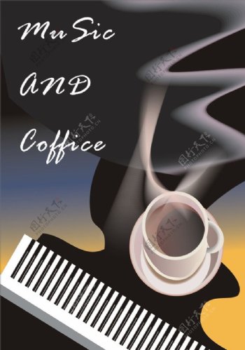 咖啡音乐插图图片