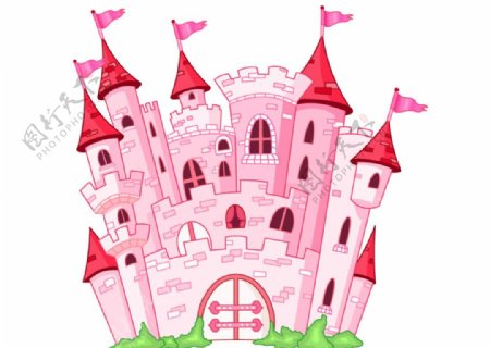 时尚粉色城堡建筑图片
