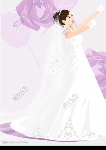 韩国矢量女人婚纱图片