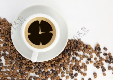 咖啡时钟图片