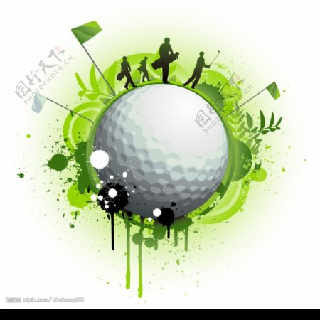 高尔夫主题矢量素材图片