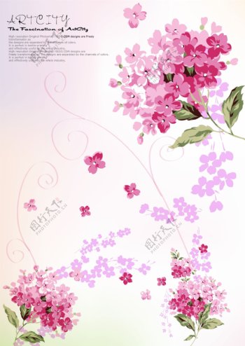手绘花卉背景矢量素材图片
