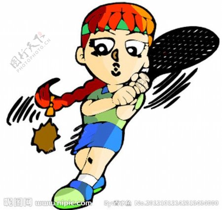 羽毛球卡通运动人物图片
