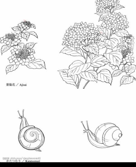 日本矢量素材.花草.动物图片