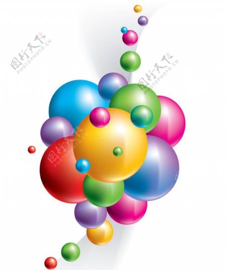 动感彩色气球泡泡图片