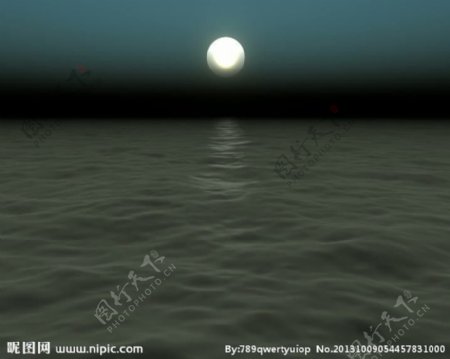 水上月亮背景视频素材