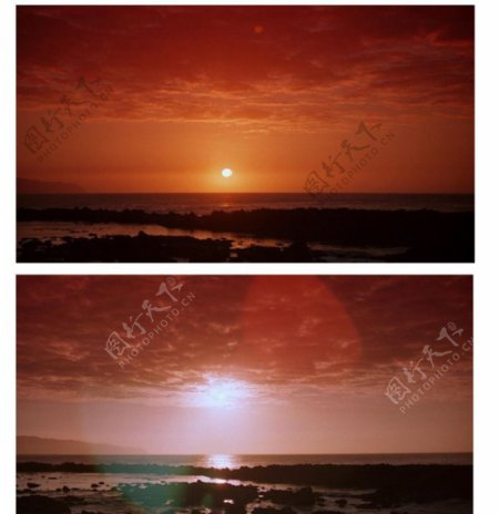 海上日落摄影