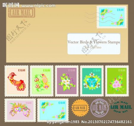 花卉邮票图片