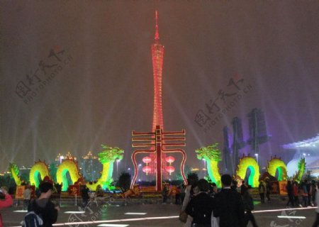 广州夜景广州塔春节图片