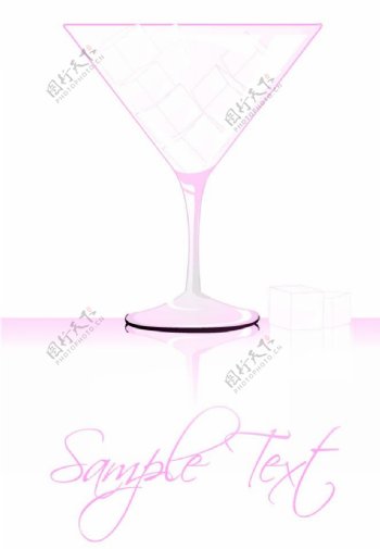粉色浪漫酒杯冰块图片