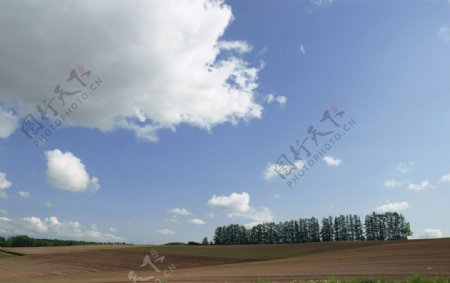 田野的雲彩图片