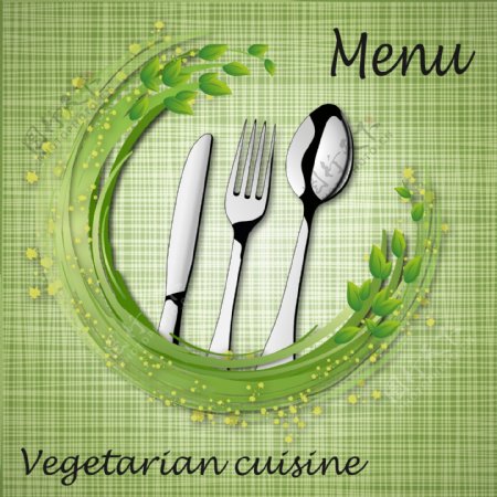 绿色西餐厅菜单封面图片