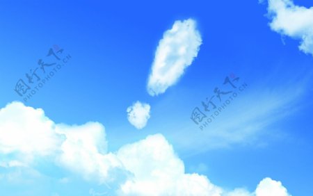 蓝天白云感叹号创意图图片