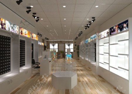77动漫店3D室内设计图图片