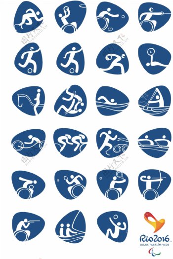 2016年里约残奥会体育图标图片