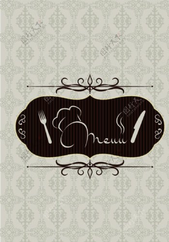 欧式花纹欧式菜单封面图片