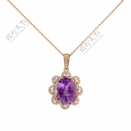 紫罗兰紫晶珠宝项链图片