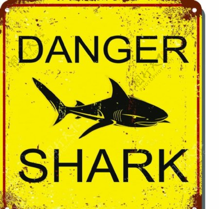 小心鲨鱼标志图片