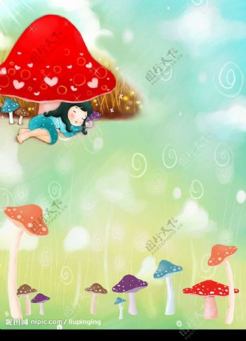 蘑菇女孩图片