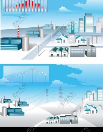 工厂图示2张矢量图片