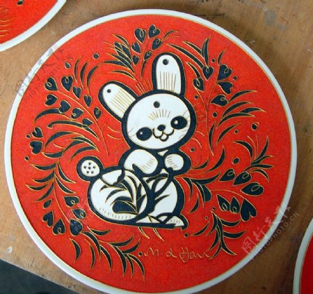 生肖工艺挂盘兔图片