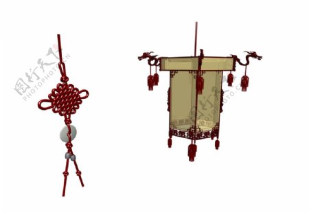 中式吊灯模型图片