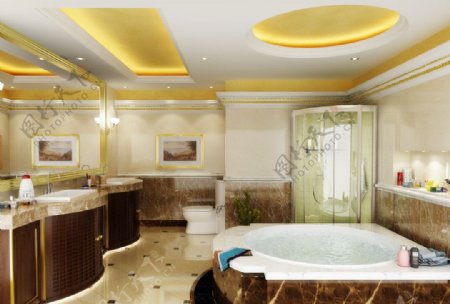 古典欧式浴室效果图图片