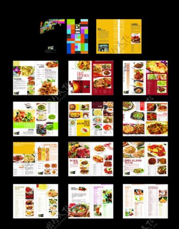 音乐餐厅菜谱封面2张是分层的PSD文件图片